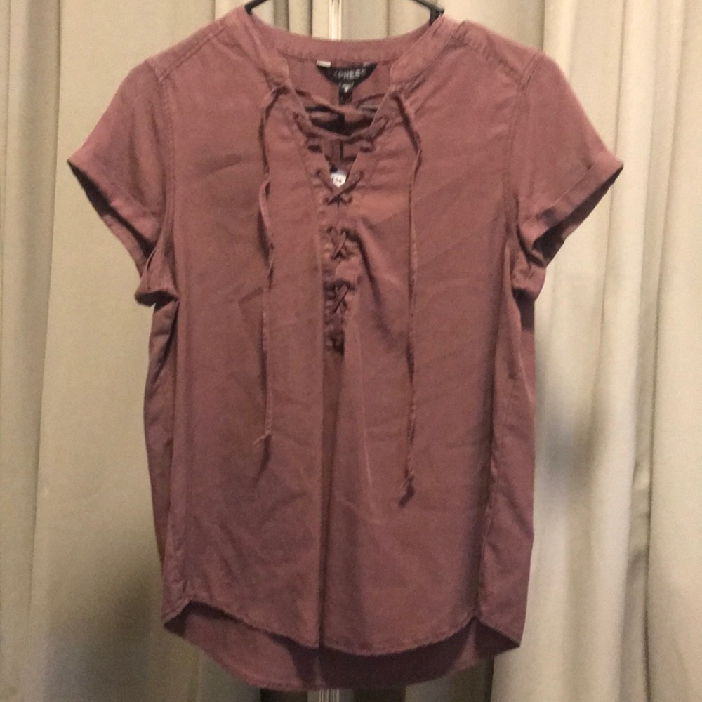 Express Purple Criss Cross Top